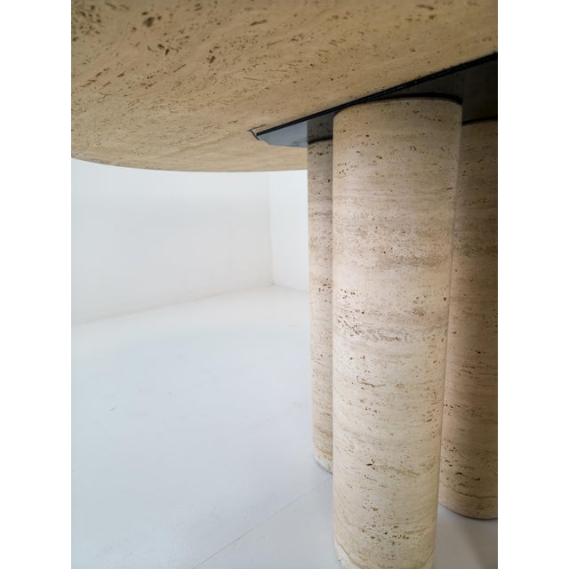 Italian Il Colonnato Dining Table in Travertine by Mario Bellini, 1980s For Sale - Image 11 of 12