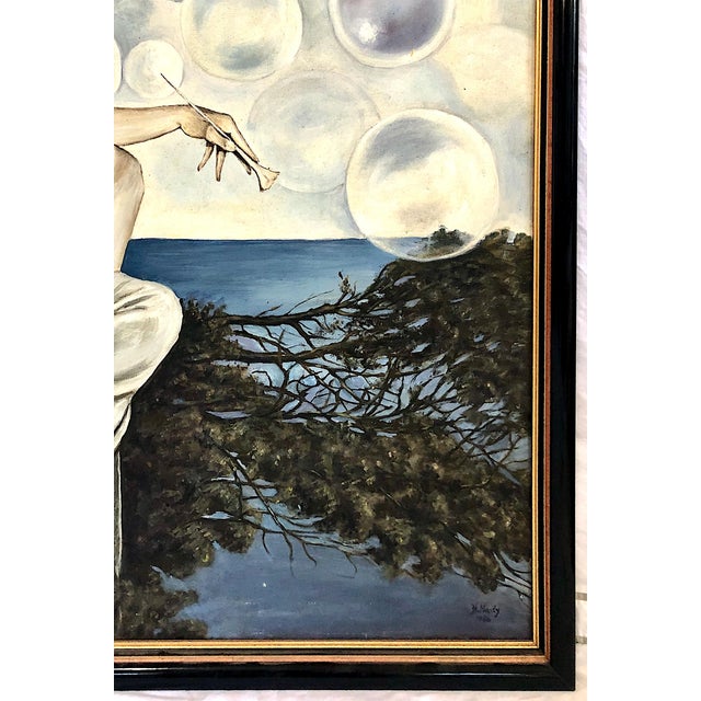 Ink Blue A Signed Large-Scale Homage to Maxfield Parrish’s “Air Castles” by H. Nady For Sale - Image 8 of 10