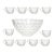 1960s Vintage 11-Piece Glass Punch Bowl Set, Thumbprint Design For Sale