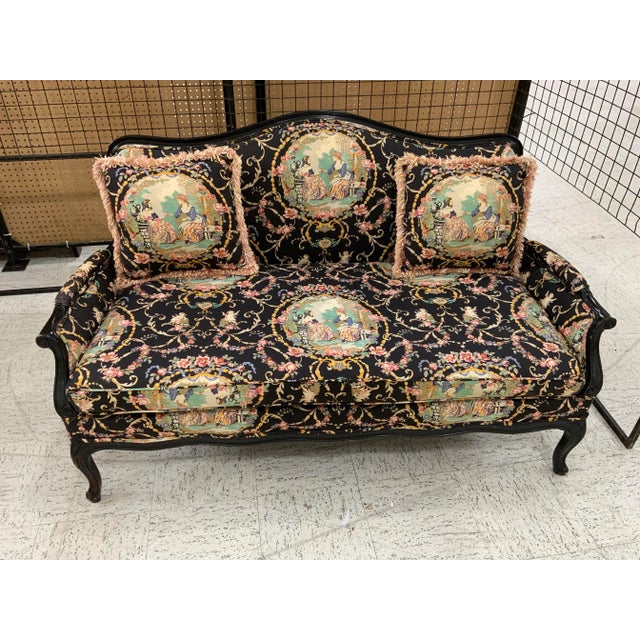 French 1940s Vintage Multicolors French Sofa For Sale - Image 3 of 8