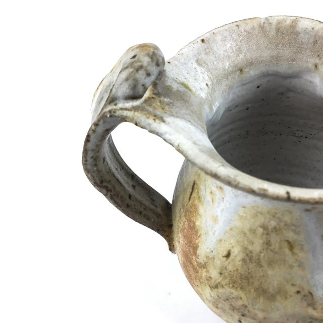 Tan Vintage Studio Pottery Glazed Pottery Pitcher For Sale - Image 8 of 13