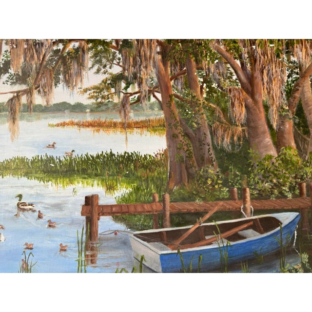 Jaon Swanson Florida Highwaymen - Style Tropical Landscape Acrylic on Canvas Painting, Framed For Sale - Image 10 of 12