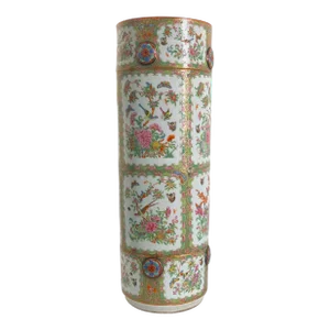 19th Century Chinese Export Famille Rose Medallion Walking Cane or Umbrella Stand, 1870