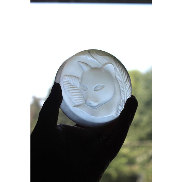 1970s Art Deco Style Glass Panther Paper Weight For Sale - Image 4 of 8