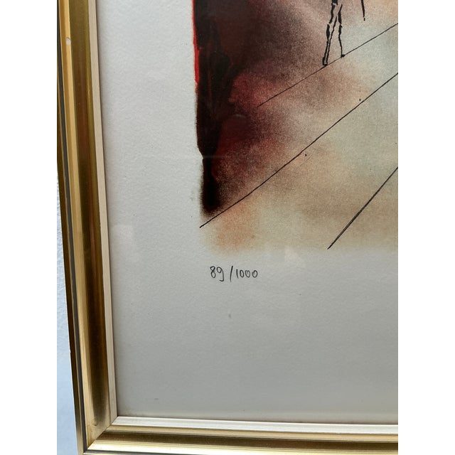 1970s Salvador Dalí 'Romantic' Signed Lithograph Numbered 89/1000 Framed Four Dreams For Sale - Image 9 of 9