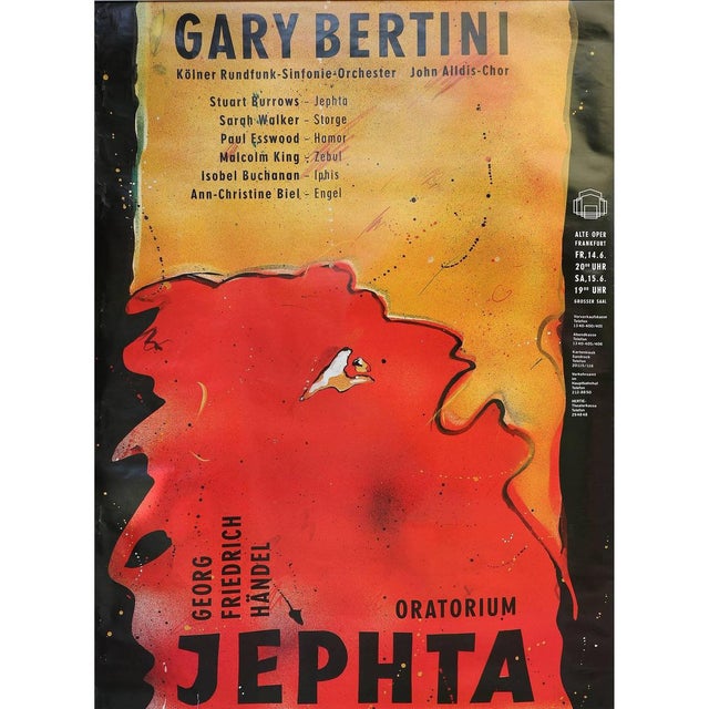 Gary Bertini, Jephta, Concert Poster, 1985, Alte Oper Frankfurt, Germany For Sale - Image 6 of 6