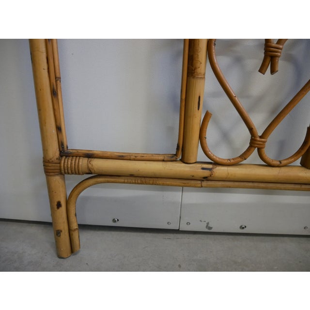 1960s Vintage Bamboo and Wicker Wall Coat Rack, 1960s For Sale - Image 5 of 17
