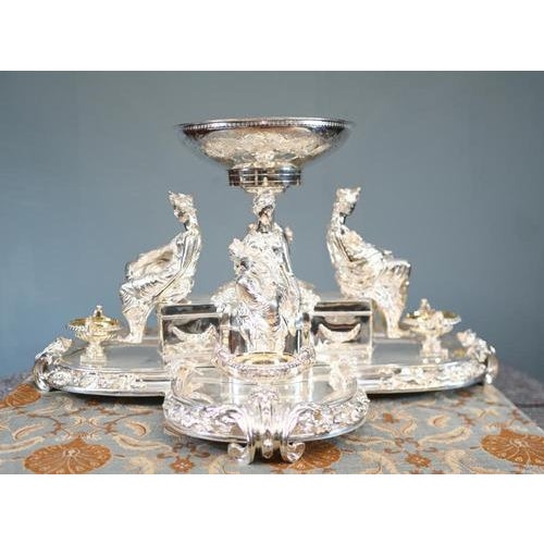English Silver Plate Centrepiece, 1930 For Sale - Image 13 of 18