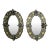 Pair of Mid-Century Italian Venetian Black Glass and Gilt Floral Mirrors, 1960s For Sale