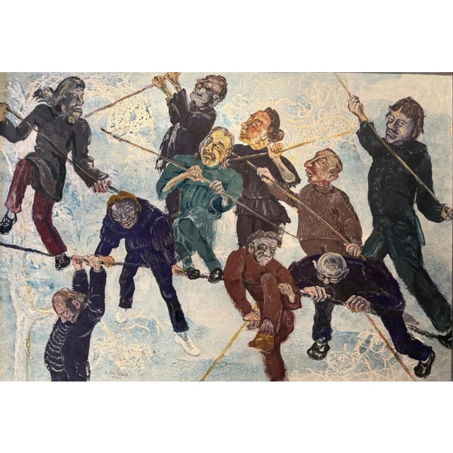 Dora Grabosch, Tightrope Walkers – Circus, 1982, Mixed Media on Canvas For Sale - Image 13 of 13