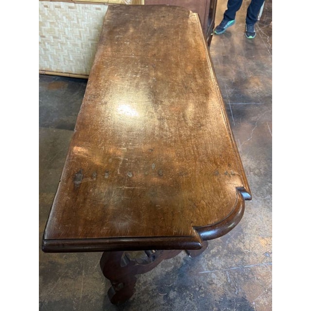 19th Century 19th Century Tuscan Carved Walnut Console Table For Sale - Image 5 of 5
