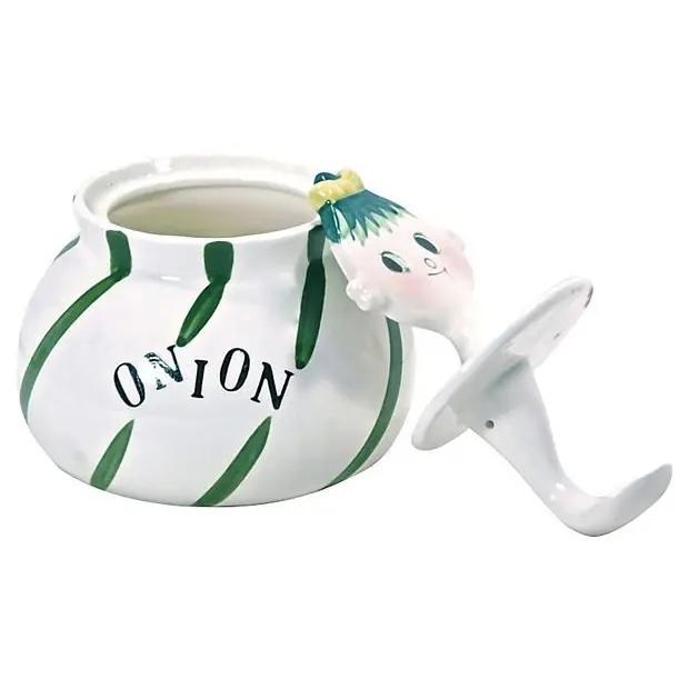 Vintage; 1910-1950, Pixieware condiment jar depicting a hand-painted charicature face of a child on the lid. Country of...