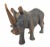 This hand-carved wooden table-top sculpture of a black rhinoceros is chip-carved in a realistic manner with understanding...