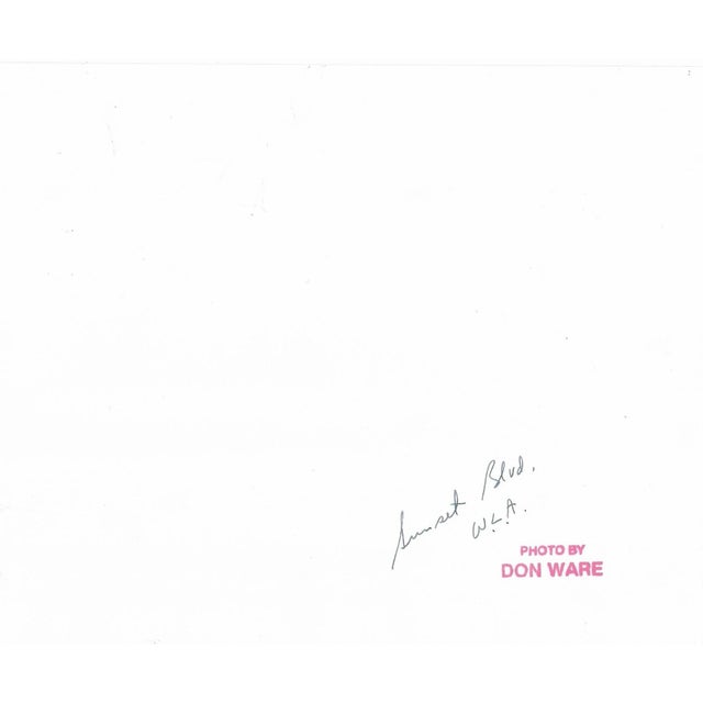 Circa 1970 black and white photo by California Don Coleman Ware (1921-2006) of Sunset Blvd in the vicinity of Sunset...