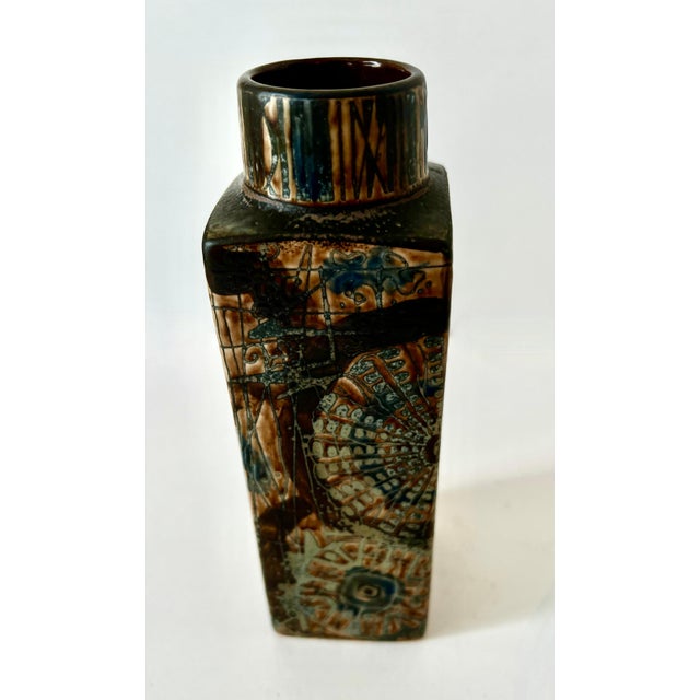 Mid 20th Century Hand Crafted Royal Copenhagen Pottery Vase with Sunbursts For Sale - Image 5 of 8