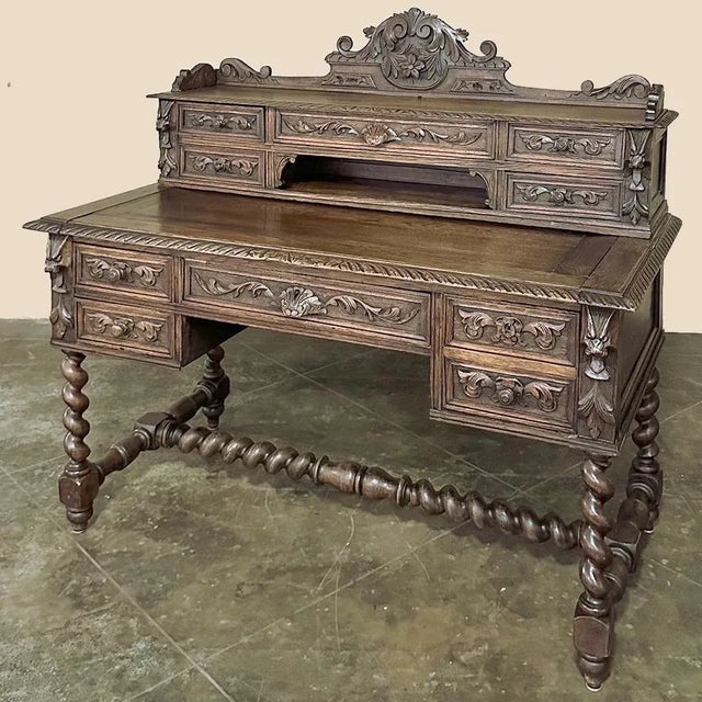19th Century French Renaissance Wall Desk With Extending Writing Surface For Sale - Image 13 of 13