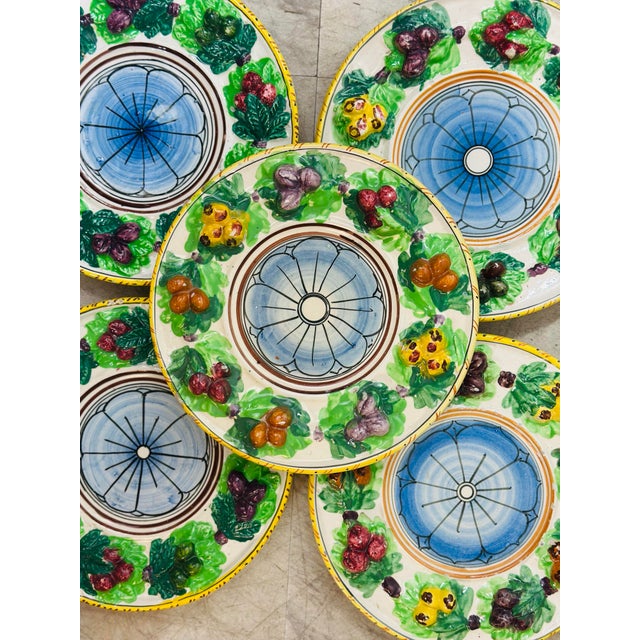 Italian Colorful Italian Plates, Set of Five For Sale - Image 3 of 5