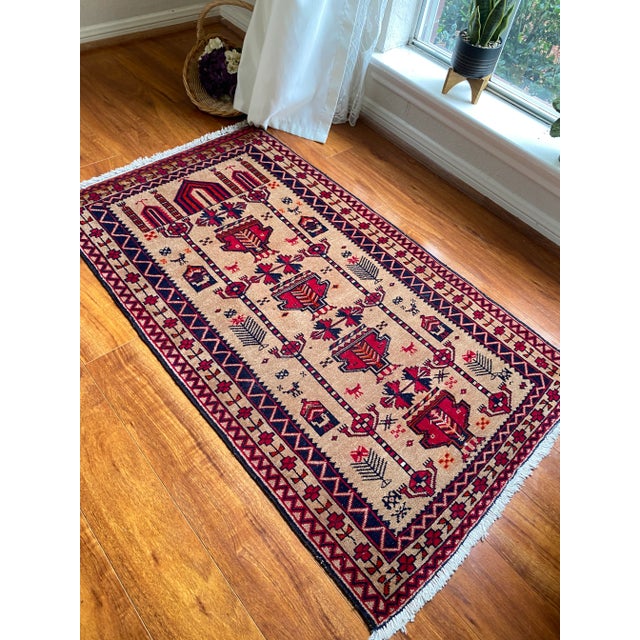 1980s Vintage Tribal Natural Animal Pattern Meditation Rug For Sale In Houston - Image 6 of 7