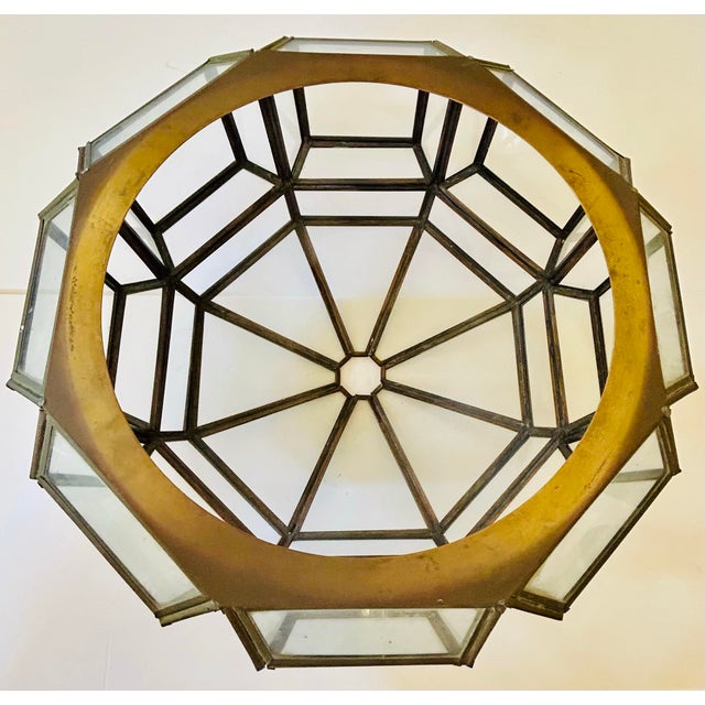 Octagon Leaded Glass Ceiling Light Shade For Sale - Image 4 of 7