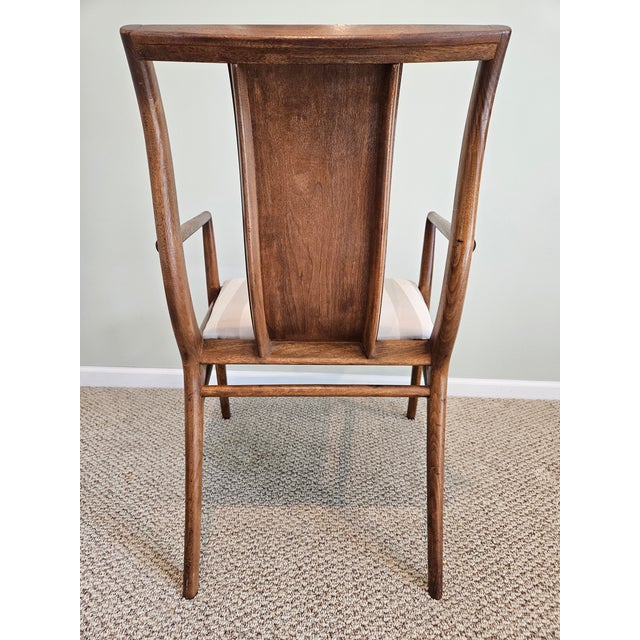 Wood Mid-Century Modern Walnut Upholstered Armchairs (Set of 5) For Sale - Image 7 of 13