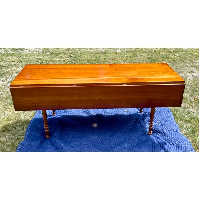 Vintage 1960 Mid-Century Leopold Stickley Solid Cherry Drop-Leaf Harvest Dining Table For Sale - Image 15 of 15