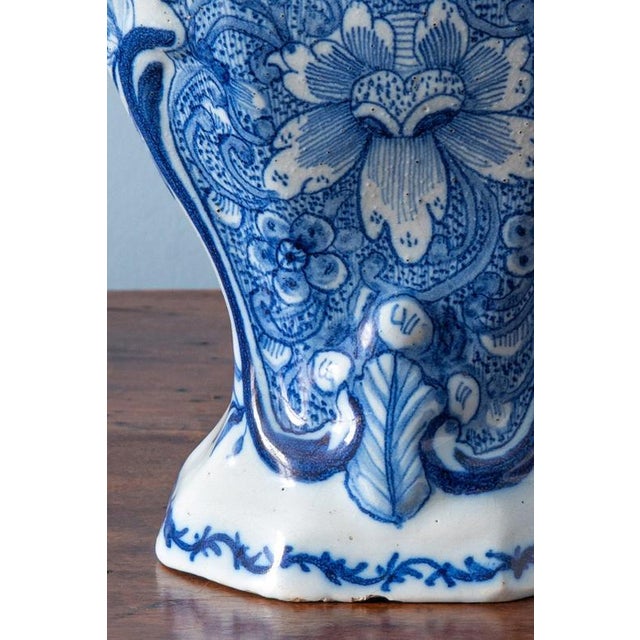 Dutch Blue and White Baluster Vases from Delft, 1700s, Set of 2 For Sale - Image 11 of 14
