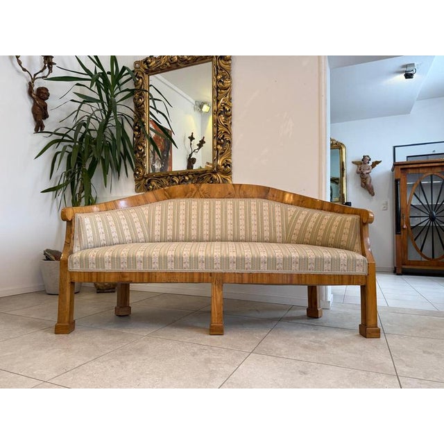 Brown Biedermeier Sofa in Pine Veneer For Sale - Image 8 of 18