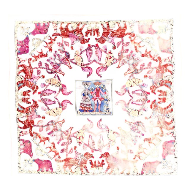 Hermès Early America 1 Silk Scarf 1981 Designed by Françoise De La Perriere For Sale