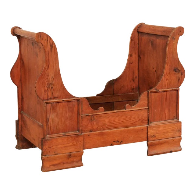 Antique Swedish Wood-Carved Sleigh Dog Bed For Sale