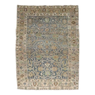 Antique Malayer Blue Green Rug - 4'11" x 6' For Sale