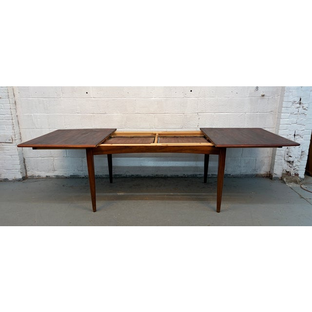 Mid-Century Modern Danish Rosewood Expanding Butterfly Leaf Dining Table For Sale - Image 14 of 17