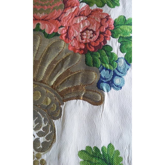 Mid 19th Century Lyon Rare Run of Silk Taffeta Lampas Silk and Gold Embroider For Sale - Image 5 of 12