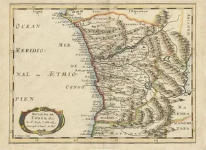 Antique Map of the Congo and Gabon and Angola by N. Sanson, 1700