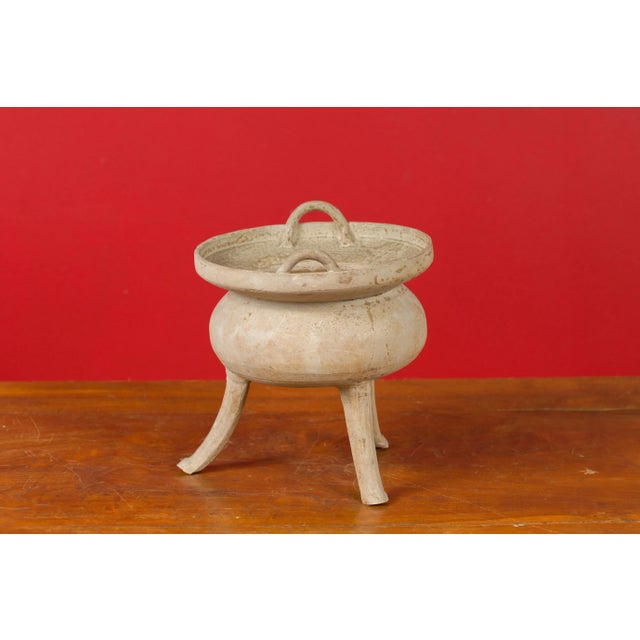 Chinese 202 BC-200 AD Chinese Han Dynasty Period Tripod Base Incense Burner For Sale - Image 3 of 13