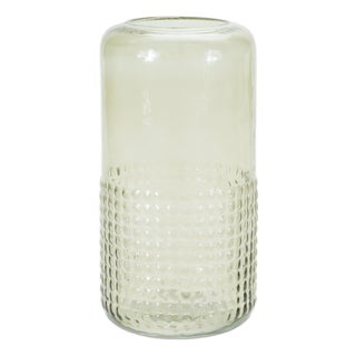 Green Textured Glass Candle Holder Vase 9.5"H For Sale