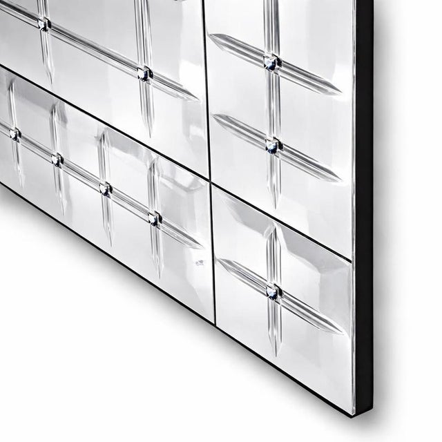 Contemporary Belcanto Cornice Silver Mini Modular Wall Mirror by GTG Design Couture For Sale - Image 3 of 13