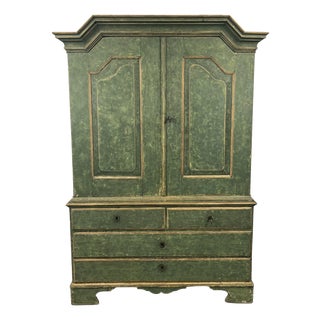 Antique Swedish Cabinet in Pine, 1838 For Sale
