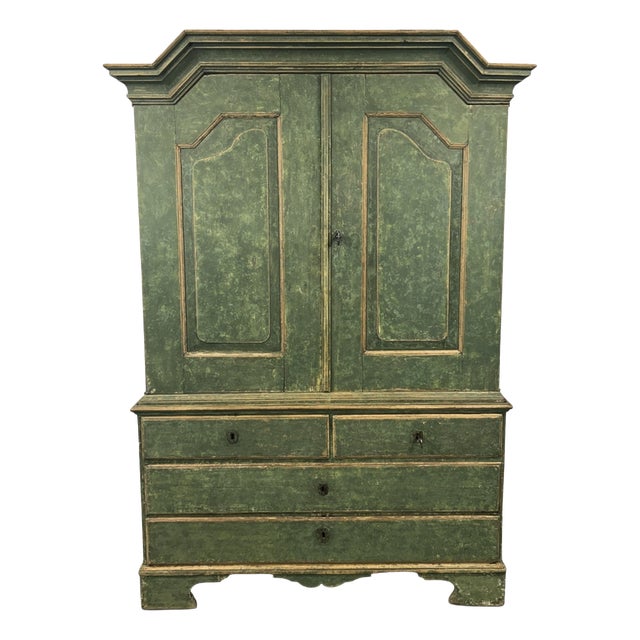 Antique Swedish Cabinet in Pine, 1838 For Sale