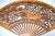 1930s Japanese Rosewood Scuptured Wall Fan With Cherry Blossom Birds and Bamboo Trees For Sale - Image 5 of 9