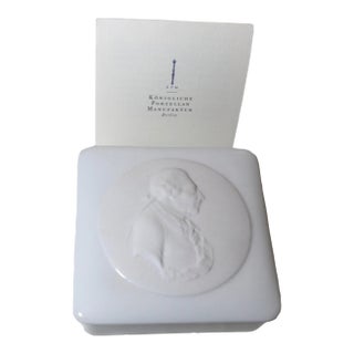 Vintage KPM German Porcelain Jewelry Cameo Dresser Box Johann Sebastian Müller For Sale
