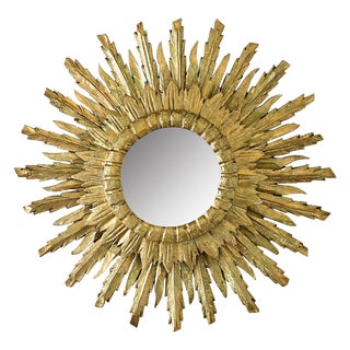 Italian 19th Century Giltwood Starburst Mirror For Sale