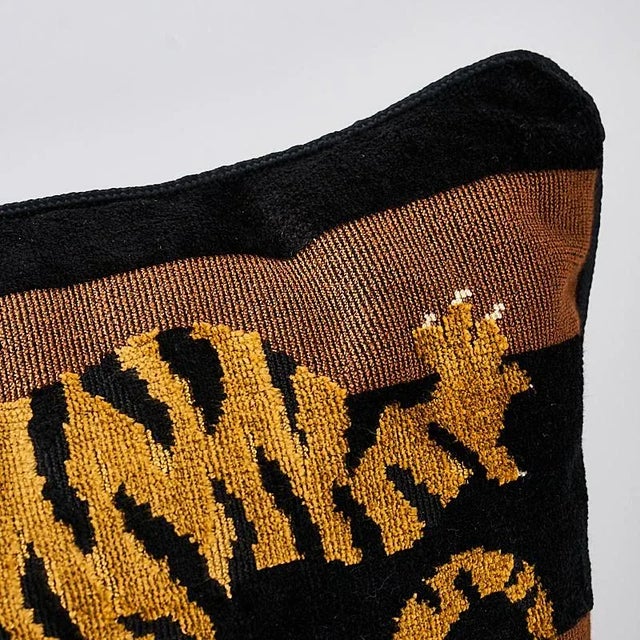 Schumacher Schumacher Jokhang Tiger Velvet Pillow For Sale - Image 4 of 5