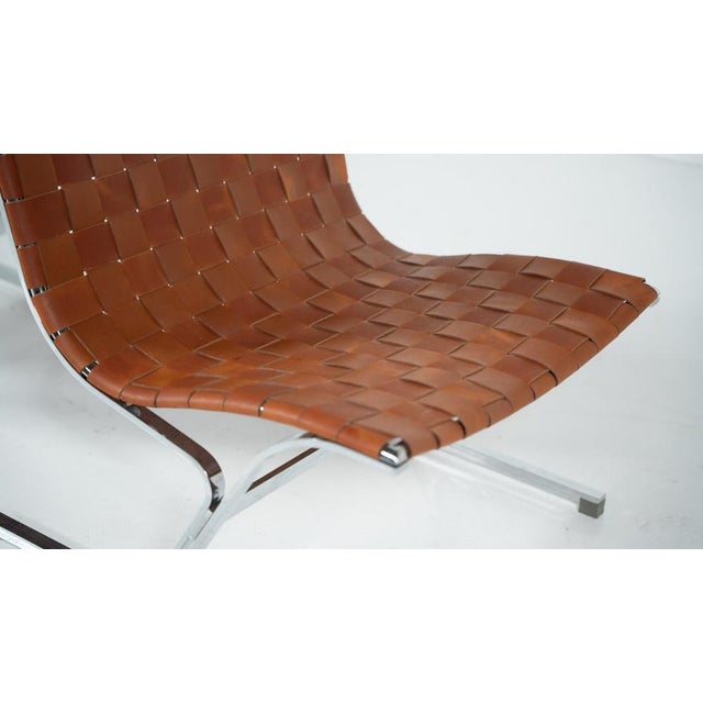 Brown Mid-Century Lounge Chairs in Cognac Leather attributed to Ross Littell for ICF, Italy, 1970s, Set of 2 For Sale - Image 8 of 10