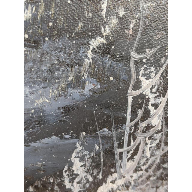 Vintage R. Scott Signed Winter Landscape Original Oil on Canvas, Framed For Sale - Image 10 of 18