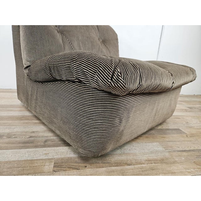 Vintage Striped Fabric Armchair, 1970s For Sale - Image 10 of 14