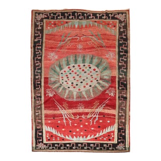 Zabihi Collection Dramatic Antique Anatolian Rug - 6'10" x 9'7" For Sale