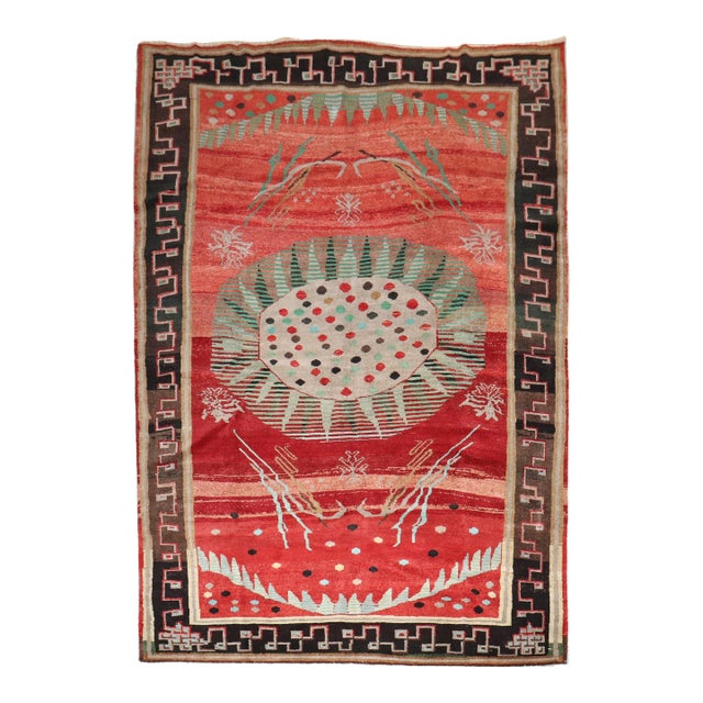 Zabihi Collection Dramatic Antique Anatolian Rug - 6'10" x 9'7" For Sale