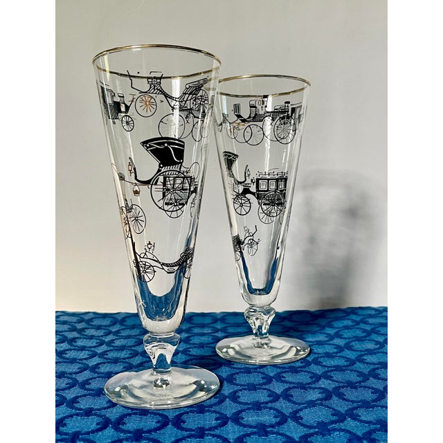 Libbey Glass Co. 1950s Libbey “Curio” Pilsner Glasses- A Pair For Sale - Image 4 of 12