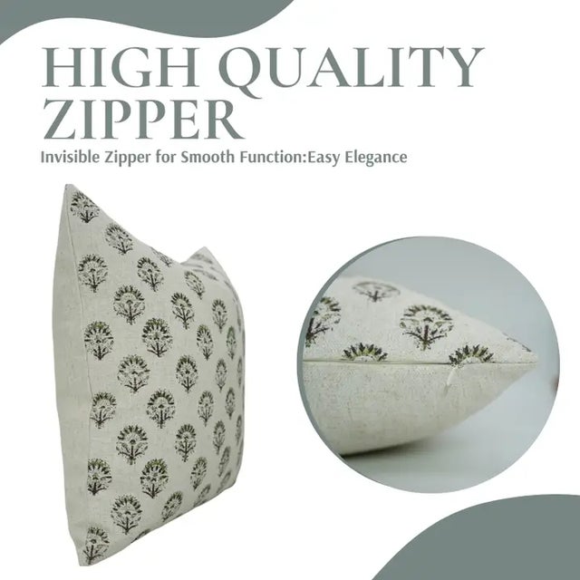 The Inderjeet cushion cover showcases a refined hand block print that blends traditional design with modern subtlety. Made...