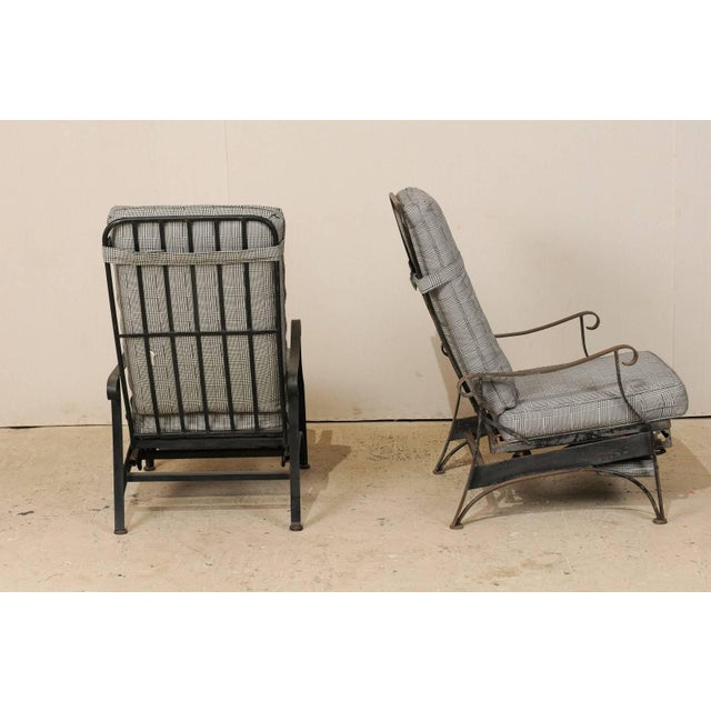 Gray Iron Patio Armchairs With Clover and Dot Motif - a Pair For Sale - Image 8 of 11